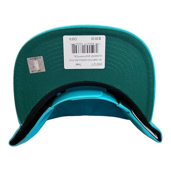 Mitchell & Ness San Antonio Spurs NBA Champs Snapback Hat Cap Teal - OSFM - Picture 5 of 5